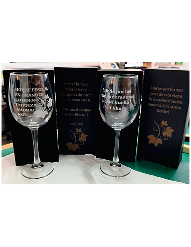 Copa de vino Personalizada grabado laser