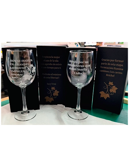 Copa de vino Personalizada grabado laser