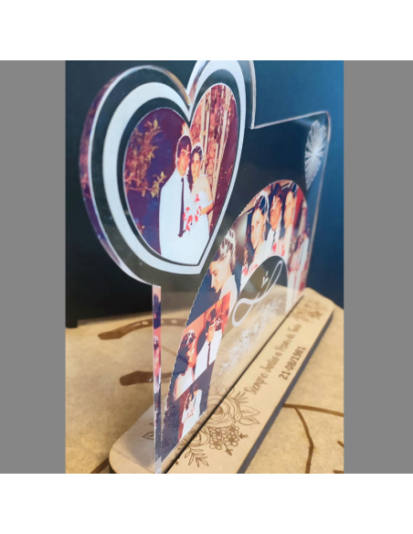Placa Metacrilato con corte Corazones Mas Fotos