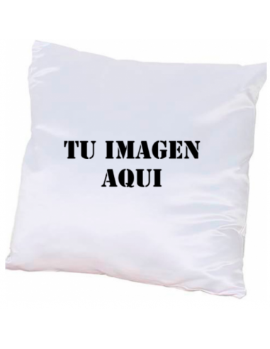 Cojín con relleno, poliester efecto algodón, con cremallera, personalizado.