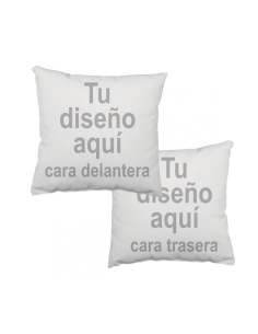 Cojín con relleno, poliester efecto algodón, con cremallera, personalizado. 2