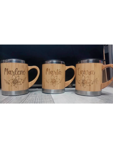 TAZA BAMBU - THERMICA - PERSONALIZADA LASER