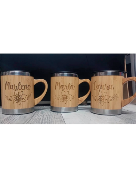 TAZA BAMBU - THERMICA - PERSONALIZADA LASER
